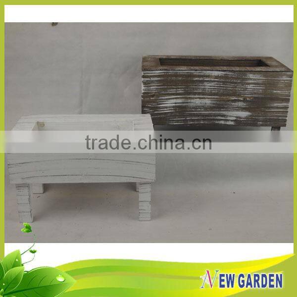 Decorative Garden Large Natural Wooden Flower Pot Bench