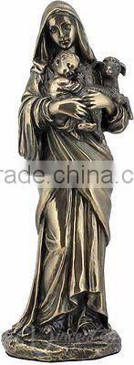 Home decoration metal crafts bronze mary and baby jesus statue for sale