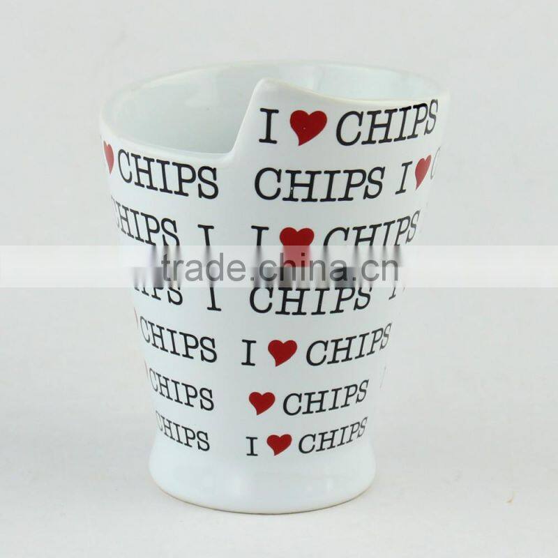 Eco-friendly Certification Ceramic chip cone cup