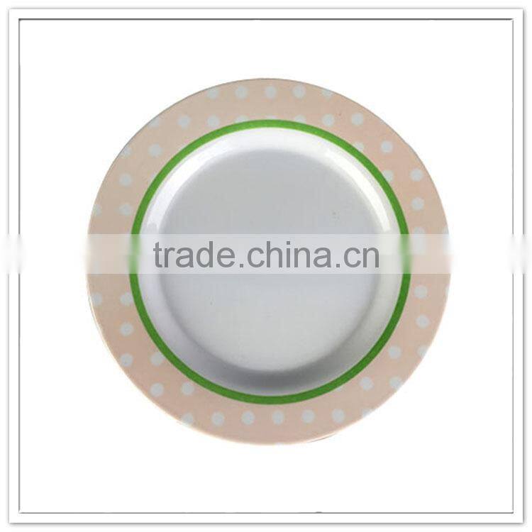 2015 Polka dot design cheap dining hot sale melamine plate
