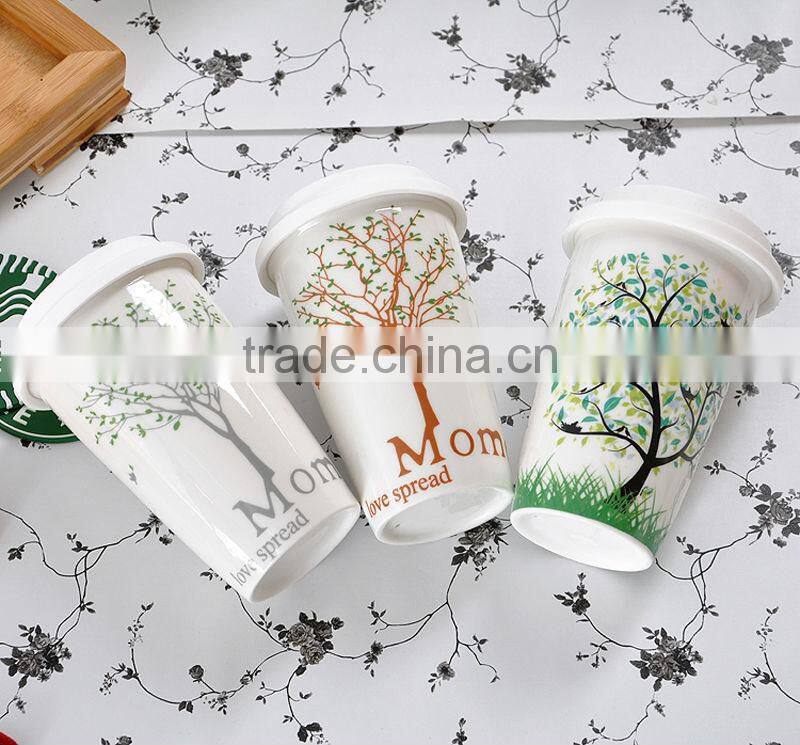 sublimation ceramic mug with silicone lid and sleeve,sublimation magic mug,promotional coffee mug