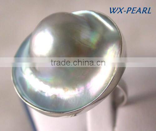 Pearl Lotus Leaf Pearl Ring Tahitian Pearl Ring