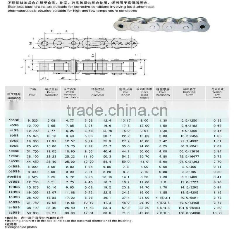 standard 12B SS chain for convey