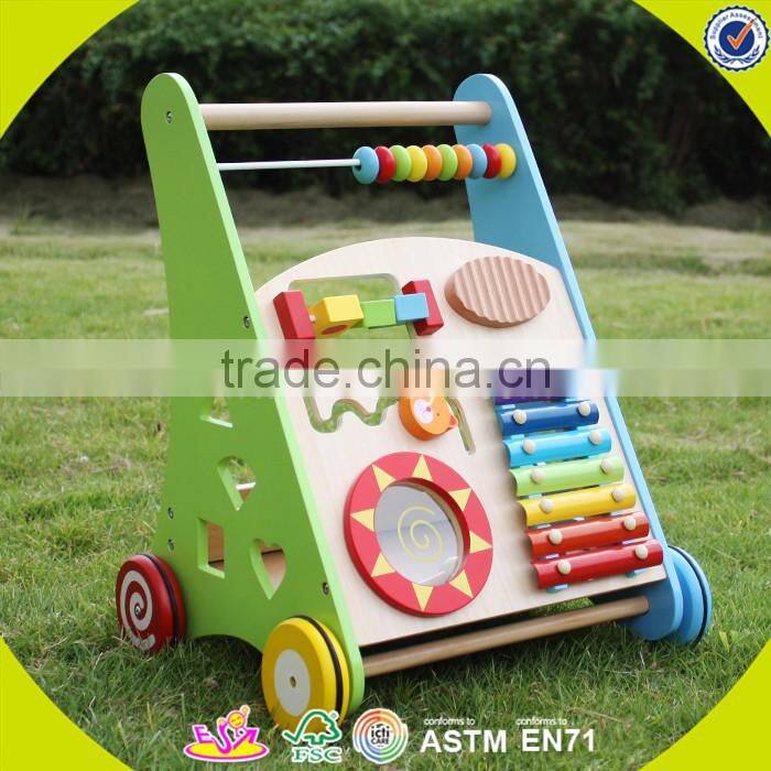 2017 New design wooden baby boy walkers high quality wooden baby boy walkers best sale baby boy walkers W08J001