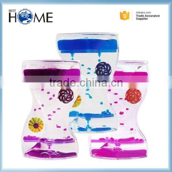 Liquid oil hourglass promotional gift items for students Magic Water Timers
