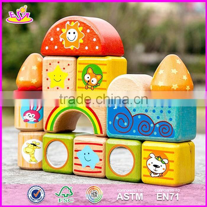 2017 New design best preschool building blocks wooden brick toys for kids W13A136