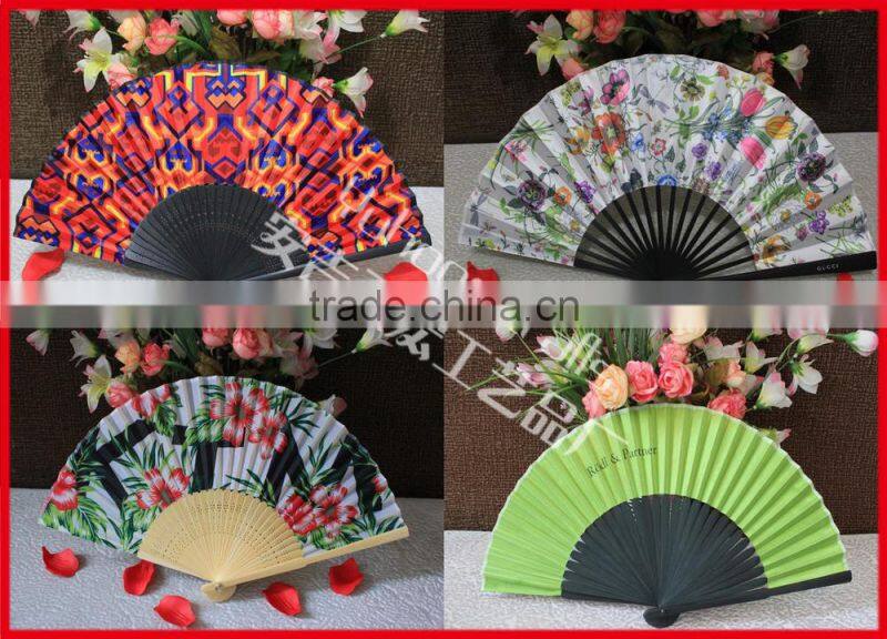 Advertising bamboo fabric fan