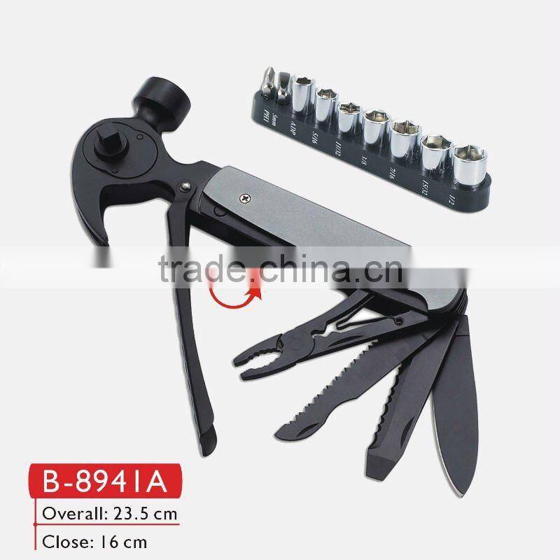 Black transform multi functioanl hatchet wrench hammer spanner screwdriver tool small hammer mill types B-8931AT2