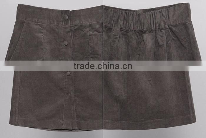 pure color plus size fancy new lady fashion vintage dress names latest long a line skirt design in corduroy fabric with bottons