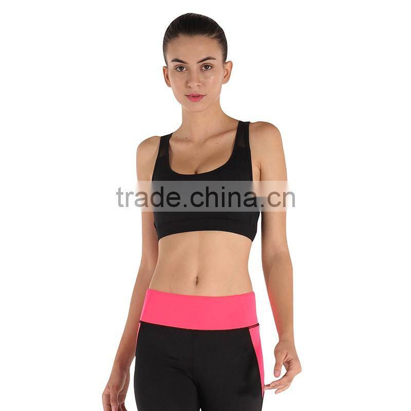 2017 Gym Sportswear 3 Color Custom Dri Fit Sport Clothes Comfortable Sexy Women Hole Sale Shock Absorber Bra