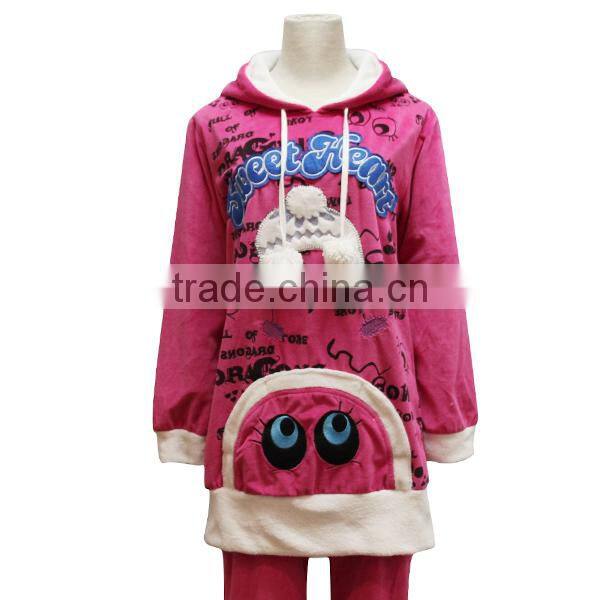 best selling cute winter velour women minion pajamas