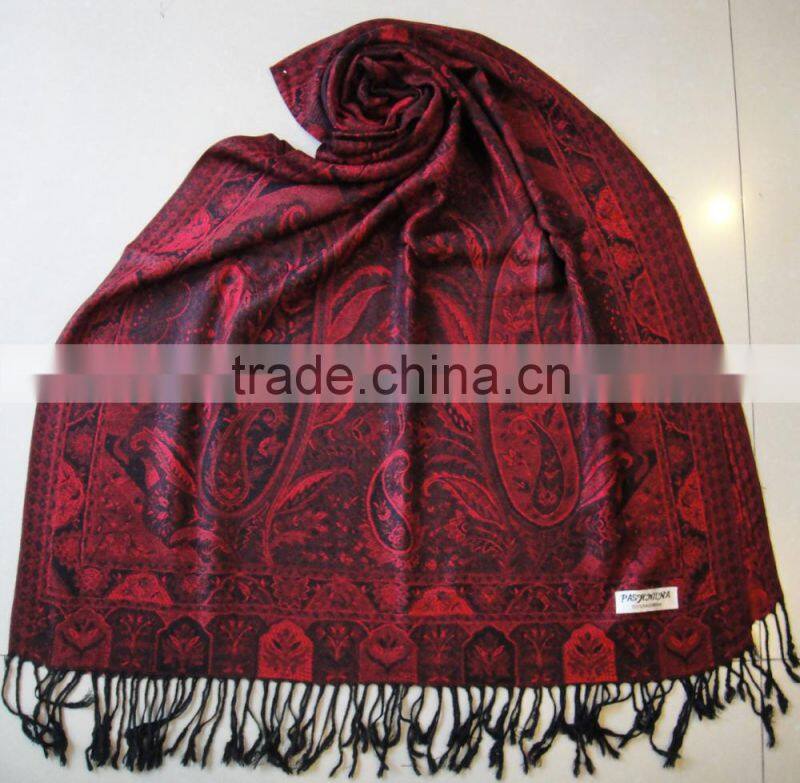 Fashion top sold wholesale factory rayon jacquard scarf for ladies