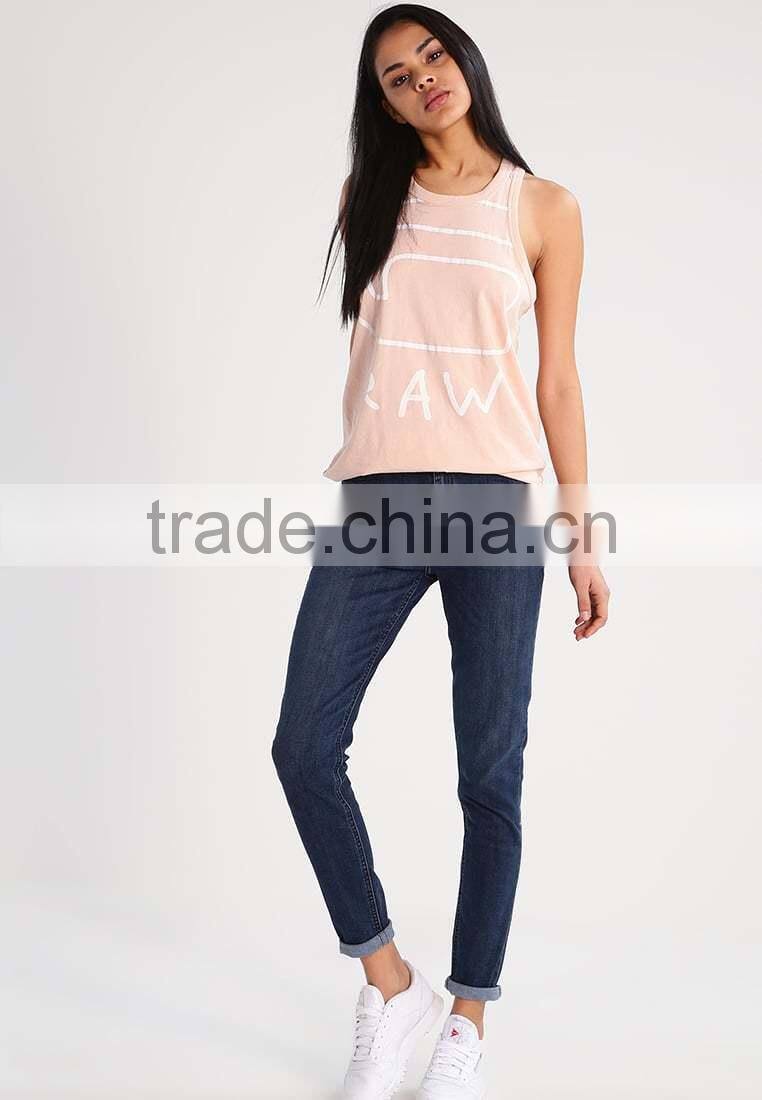 MGOO Wholesale Sublimation Printing Loose Fit Tank Tops For Women Drop Armhole Racer Back Singlet