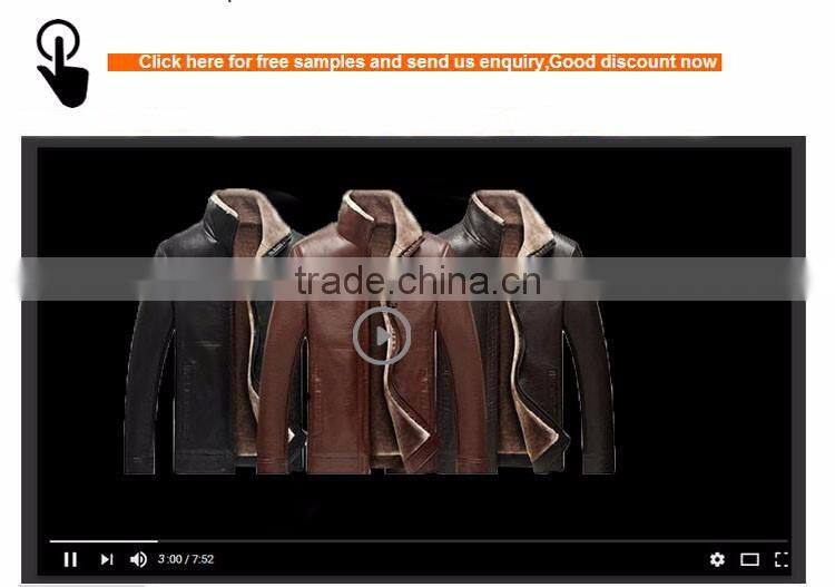 Latest fashion design black leather men winter coat fur clothing men coat