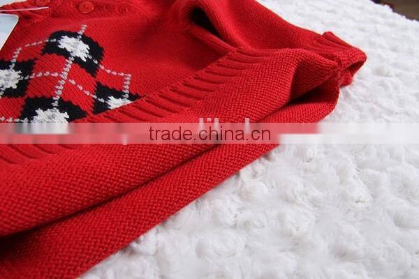 Argyle design baby boys candy color winter pullover