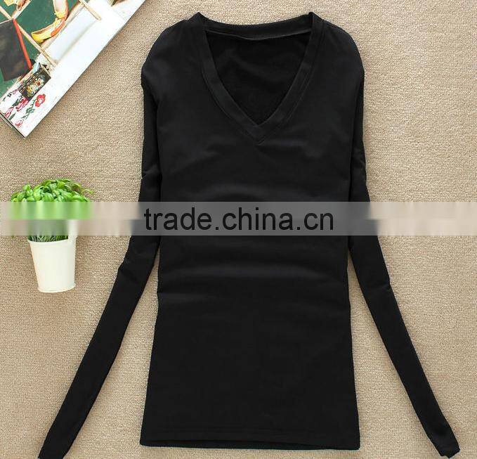 new fashion long sleeve t-shirt for women made in China wholesale