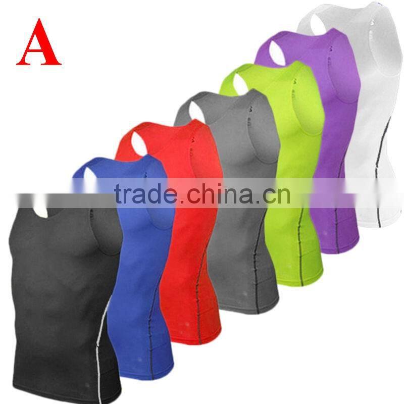 New Mens Compression Base Layers Tank Tops Vest Gym Tank Top Armour Gear Shirt Sportswear Athletic Marrathon sleeveless t shirt
