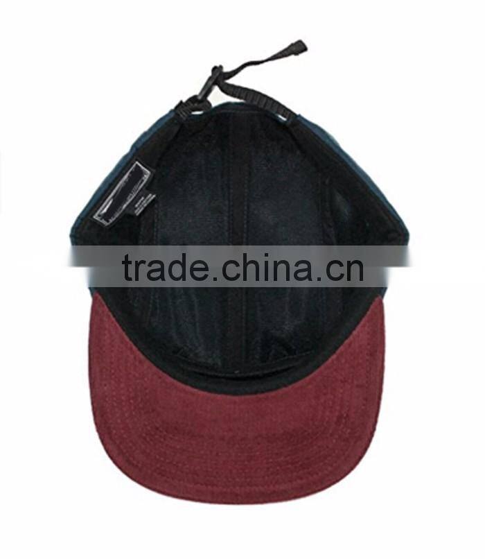 low profile unstructured corduroy 5 panel cap long bill