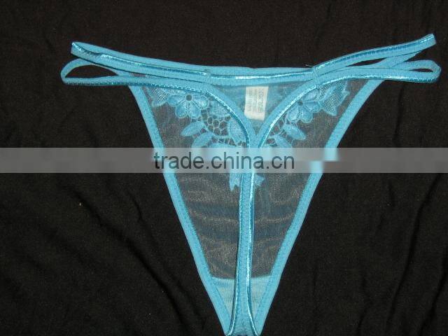 blue silk string/thong bikini