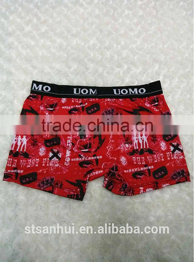 High quality excellent printing men boxer shorts uomo underwear wholesale