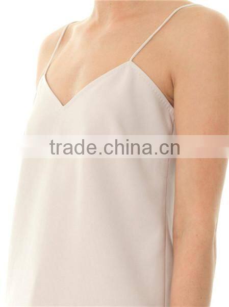 100% Cotton Pearl-grey Top With Ladies Camisole
