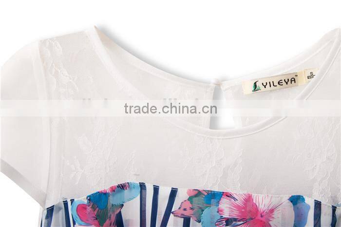 sexy cute colorful floral pattern printed latest summer fashion blouses shirts, patterns of summer blouses,korean summer blouses