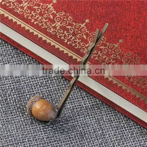 Hair Clips Findings 3D Acorn Antique Bronze Brown