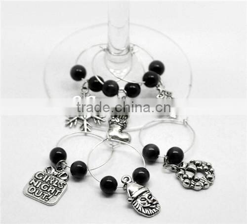 Custom Gifts Table Decorations W/ Box Christmas Wine Glass Charms