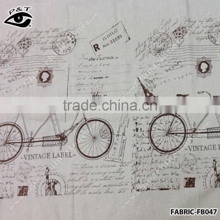 Wholesale Linen Fabric bicycle Pattern fabric for household