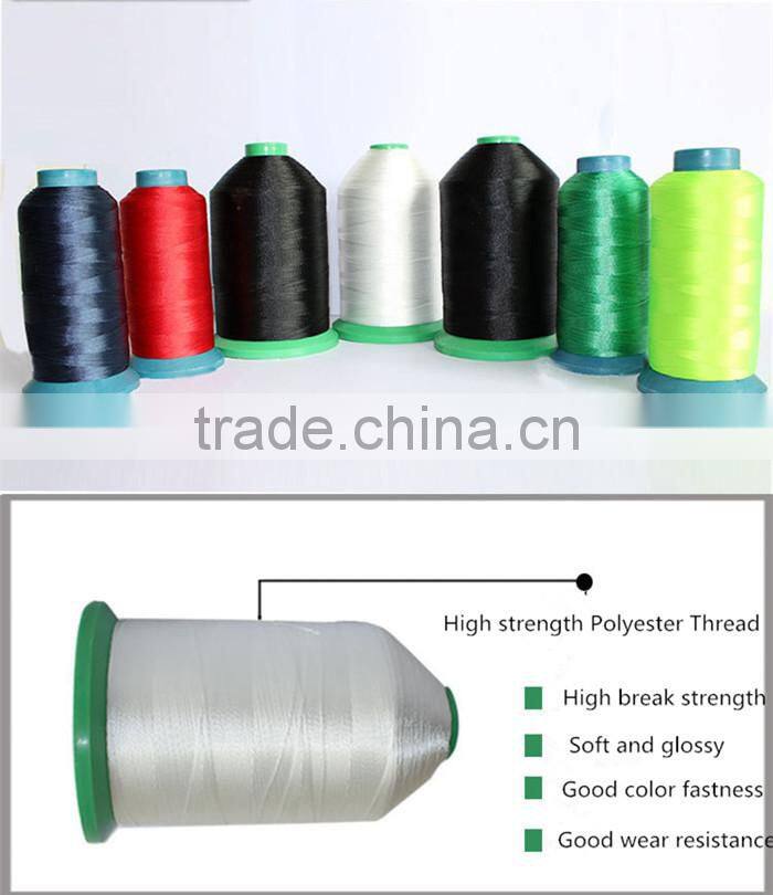 High tension dyed polyester sewing thread