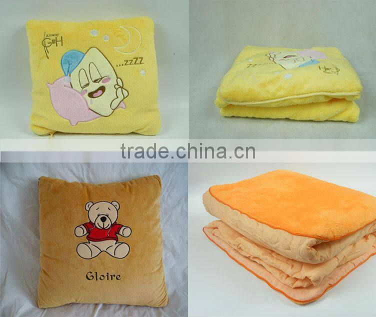 2 in 1 baby blanket custom logo print pillow blanket