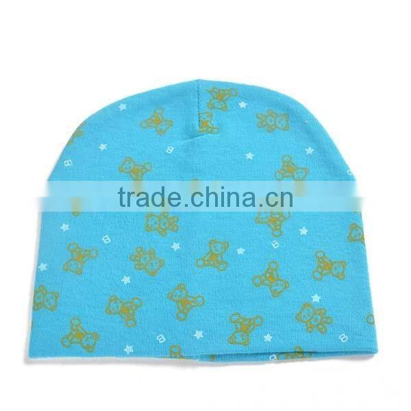 spring&summer korea style 100%cotton cute boys&girls bear baby beanie hat