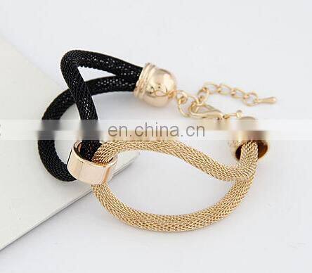 Fashion Women's Braided Gold Mesh Chain Bracelet