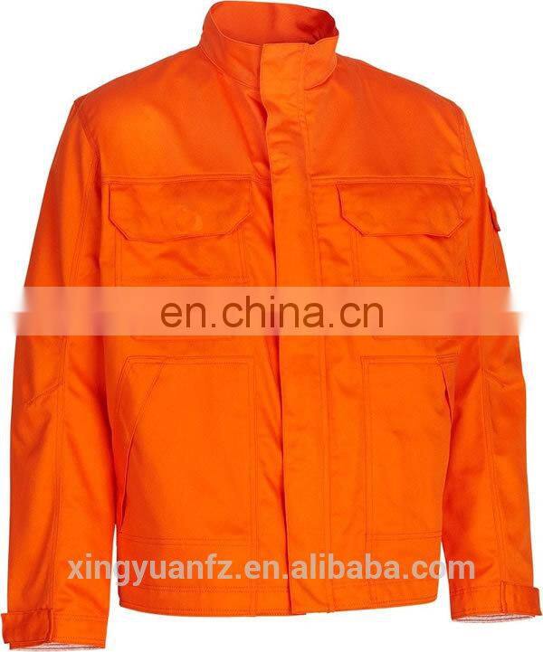 Navy Blue Cotton Fireproof Zip Front Working Suit Jacket