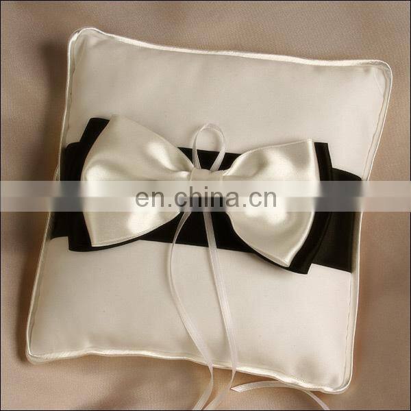 Exquisite White & Black bow-knot decoration wedding guest book /pen holder/ring pillow/flower basket set