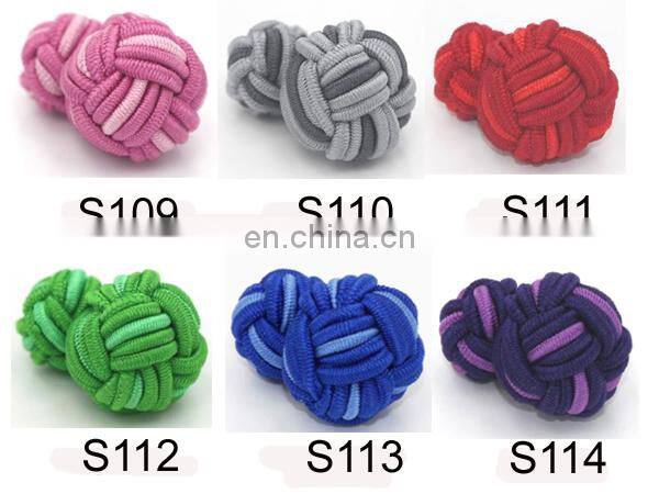 Multicolor elastic silk knot cufflinks handmake fabric knot cufflinks suit for shirt