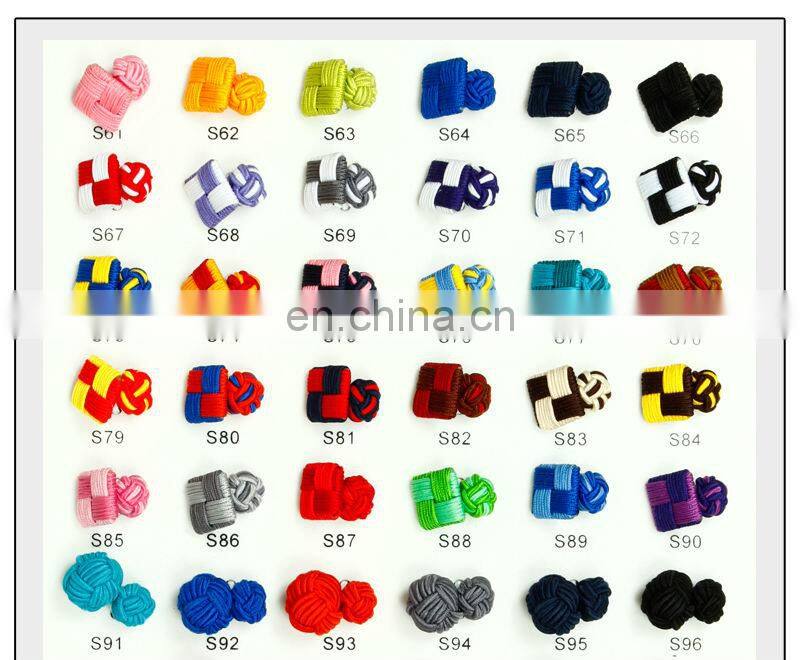 China Supplier Fabric Knot Cufflinks Silk Cufflinks Custom silk cufflinks