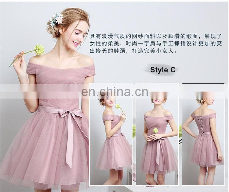 HS1612 Knee Length Short Cheap Wedding Bridesmaid Dress 2016 Custom Made 100% Real Images