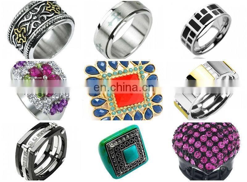 Micro Pave' Elongated Oval Saddle Rings jewelry in stainless steel with clear gems