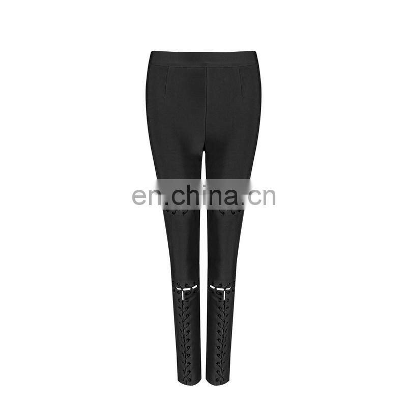 Amigo 2017 new design sexy XXX long tight bangage bodycon rayon pants for taller girls wear