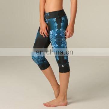 2015 Yihao Women Fashion Tiger Print Fitness Gym Yoga Wear Capris Pants