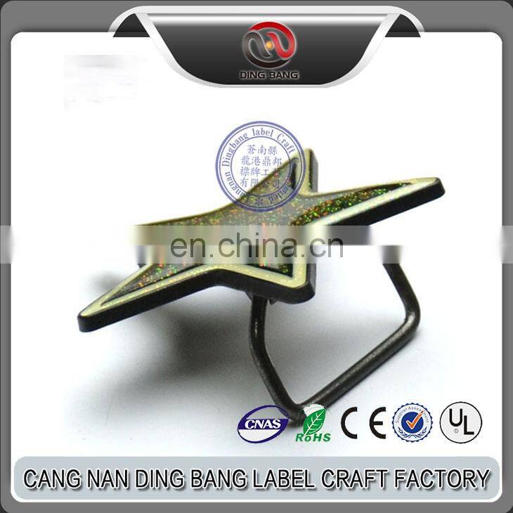 Low MOQ Promotion Cheap Antique Clear Domed Coated Zinc Alloy Glitter Children Fashion Belt Buckle