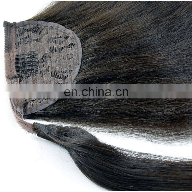 Professional Excellent Quality Brazilian Curly Afro Kinky Straight Hair Drawstring Ponytail For Black Women