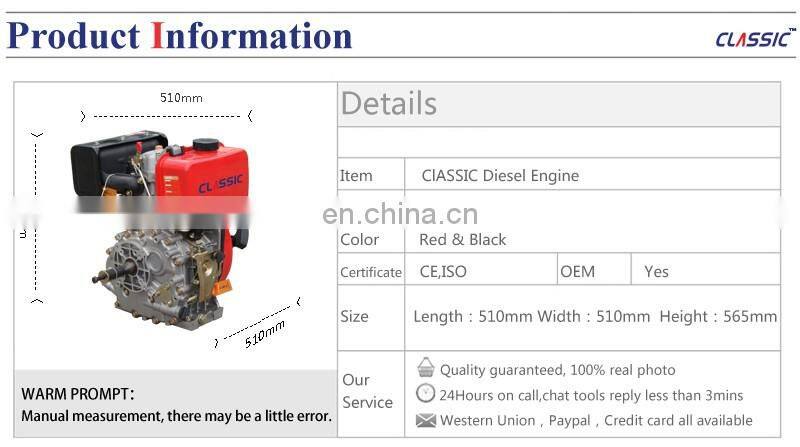 BISON(CHINA) 418cc 10hp Vertical Shaft Diesel Engine Price Small Low RPM Diesel Engine for Agriculture