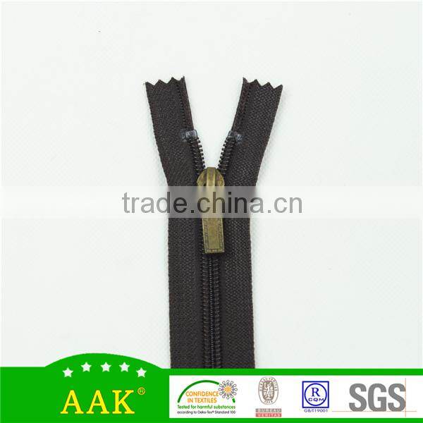 5# nylon zipper U type transparent top stop close end zipper