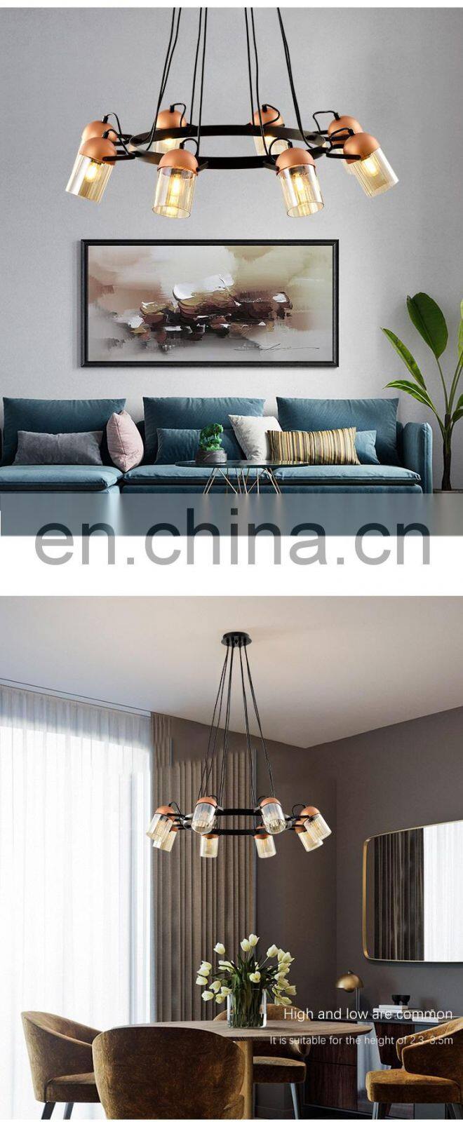HUAYI New Model Simple Style Modern E14 Bulb 300w 480w Living Room Bedroom Indoor Pendant Light