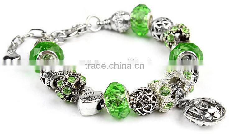 charming bead bracelet, crystal bead bracelet