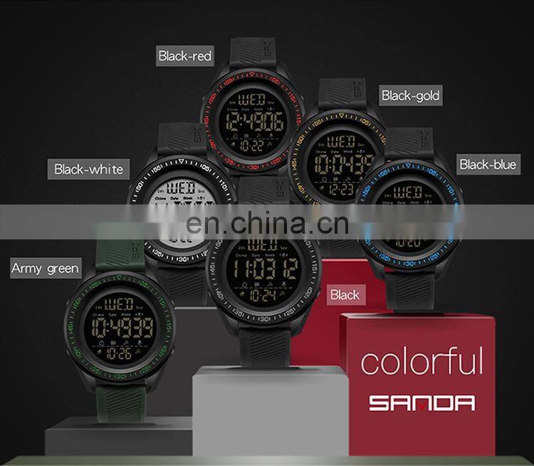 Sanda 6013 Big Screen Sport Dual Display Wrist Luxury Fitness Men Watch Other Quartz Digital Watches