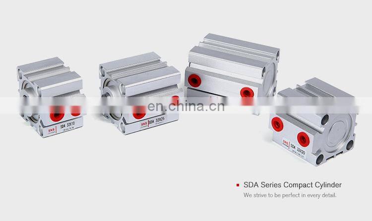 SNS SDA32X25 pneumatic double acting small thin compact air cylinder