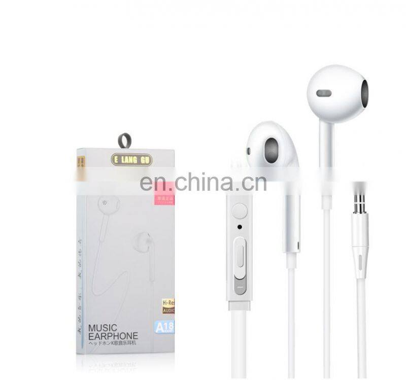 High Sound Wired earphone Earphones 3.5mm Jack Headphones Volume Control With Mic for AUX